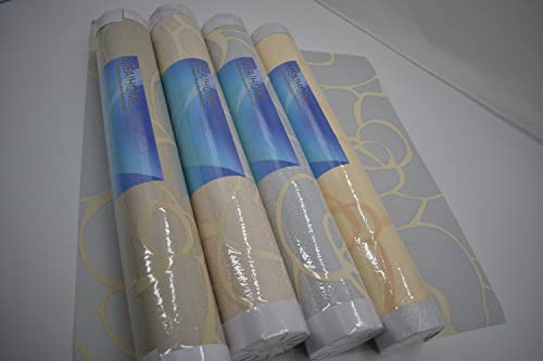 MEAIHOME Modern Simplicity 3D Rose Pattern Non-Woven Flocking Deep Embossed for Living Room Bedroom Wallpaper Roll 0.53m (1.73' W) x 10m (32.8' L) = 5.3㎡ (57 sq.ft) Non-Pasted (Light Blue) - Image 3