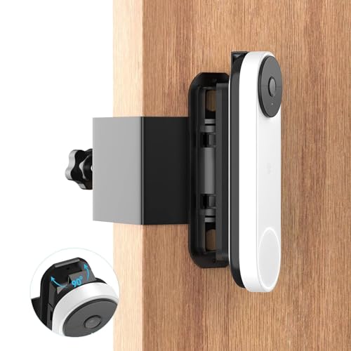 Anti-Theft Adjustable Mount for Google Nest Doorbell , No Drill Mount for Google Doorbell Camera, Adjustable Angle for - Detailed View