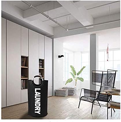 Miniatura 7 de WZ Geanmoki - Cesta de lavandería grande de 82 litros, cesta de tela plegable, bolsa de ropa plegable, cubo de lavado plegable (negro)