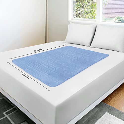 Utopia Bedding (Pack Of 4) Waterproof Incontinence Pads Quilted Washable & Absorbent Bed Pad For Adults And Kids 34 X 52 Inches (Blue) #TOP3