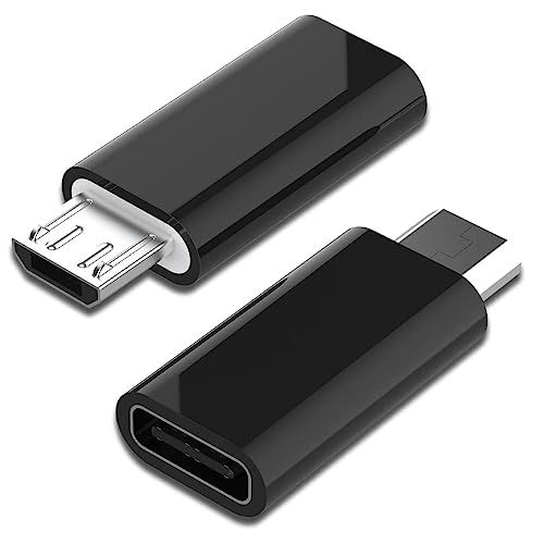 Adaptador USB C hembra a micro USB macho (paquete de 2), adaptador micro USB, adaptador micro USB a USB C, cargador rápido, cable de alimentación, extensor de tira para Nexus, LG, Xbox, PS, Kindle