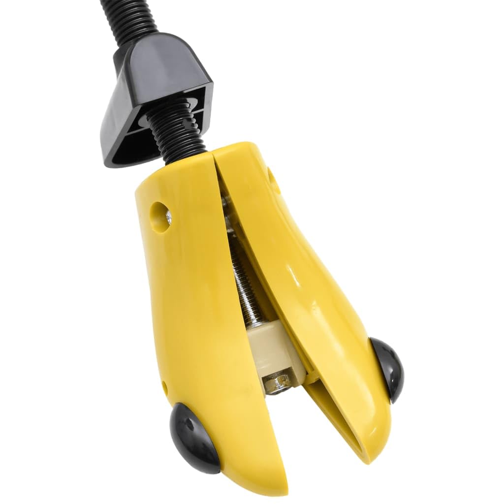 Horma de zapatos con calzador de plástico, color amarillo EU 34-37, para zapatillas, piel, botas, zapatillas, con soporte para evitar arrugas y cuidado en el armario, viajes o pasillo