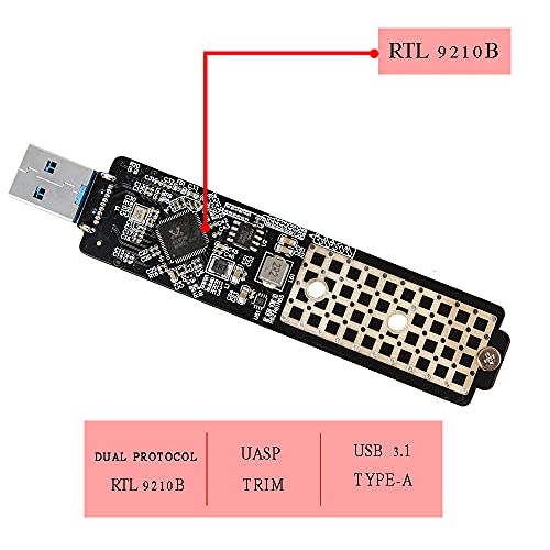 Adaptador M.2 a USB 3.1 para SSD NVMe y SATA, Negro miniatura 2