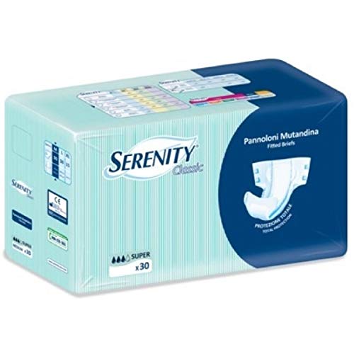 SERENITY PANNOLONI CLASSIC SUPER TAGLIA M - 4 CONFEZIONI DA 30 PEZZI - INCONTINENZA URINARIA