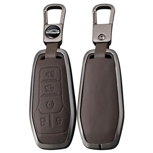 Coque de clé Ford et Lincoln en métal et cuir marron un écrin de luxe pour votre clé