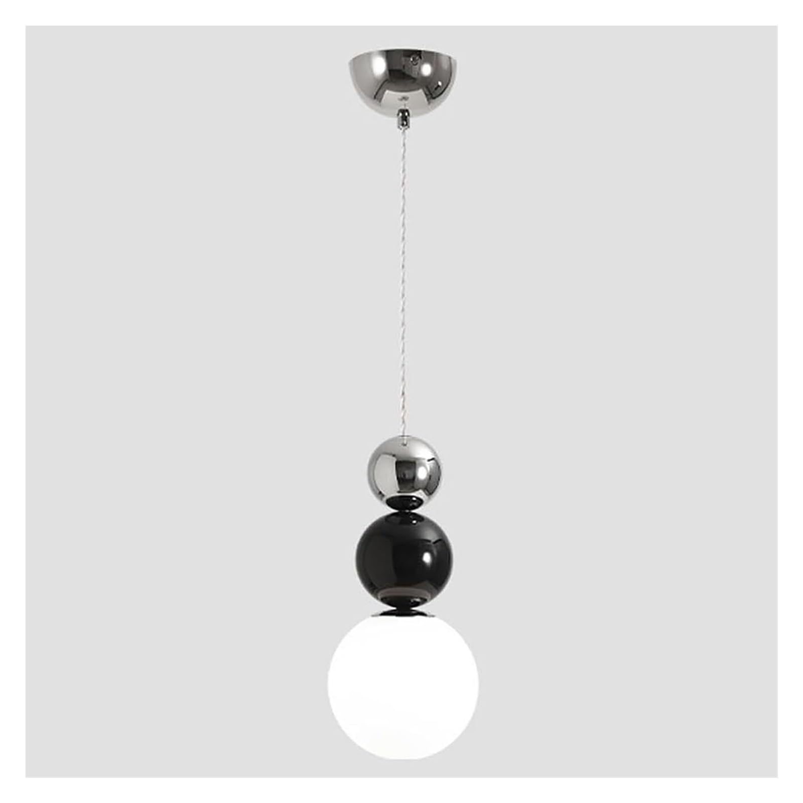 KHUKHU Mid Century Glass Globe Pendant Light, Glass Pendant Light,Farmhouse Ceiling Pendant Light,1-Light Ceiling Hanging Light Fixture for Kitchen Island Living Room Farmhouse Bar(C)