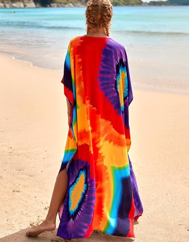 Image of NFVNKJ Women's Plus Size Beach Lounge Kaftan Maxi Dress Swimsuit Coverup for Women