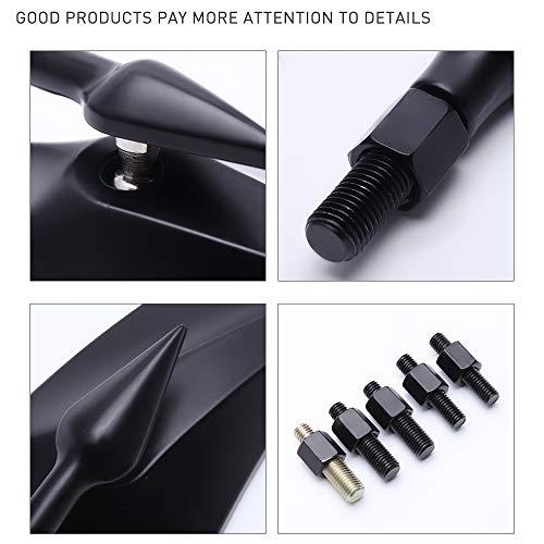 Image of DREAMIZER Motorcycle Mirrors for Handlebars - Universal 8MM 10MM Side Mirror for Street Electra Glide Road King Street Dyna Bob Softial Sportster,Black
