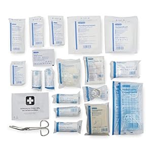 1x FLEXEO KFZ-Nachfüllset DIN 13164:2022 – Verbandskasten Auto – Erste Hilfe Kasten – Verbandkasten PKW und Motorrad – Notfall Set Füllung – Verbandstasche schwarz