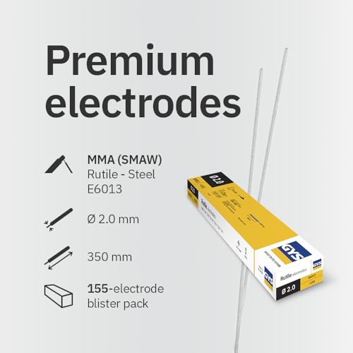 GYS, Métal d'Apport MMA, 155 Baguettes/Électrodes de Soudage Enrobées Rutiles E6013 Ø 2,0 mm x 350 mm, Demi-Étui, Pour Soudage Acier Toutes Positions – vue 2