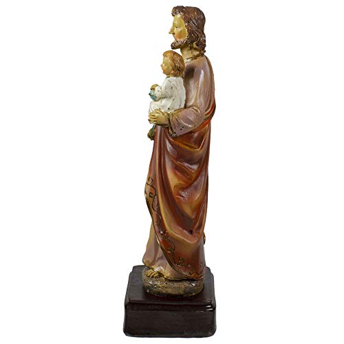 Figura decorativa de San José de resina de 9 pulgadas miniatura 4