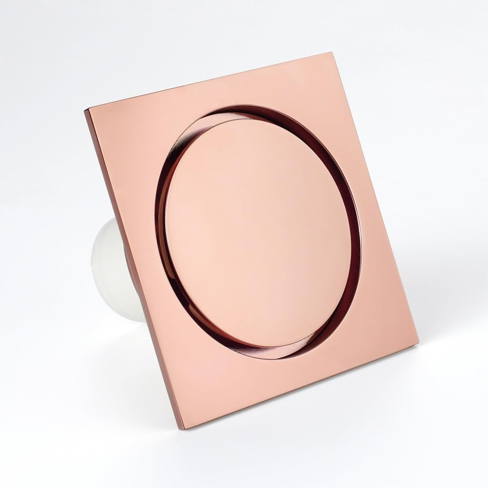 Colador de Desagüe Ducha Drenaje de Piso latón Rosa Oro Cuadrado 10x10 cm baño Ducha residuos Rejillas coladoras balcón desagües Agua(Rose Gold)