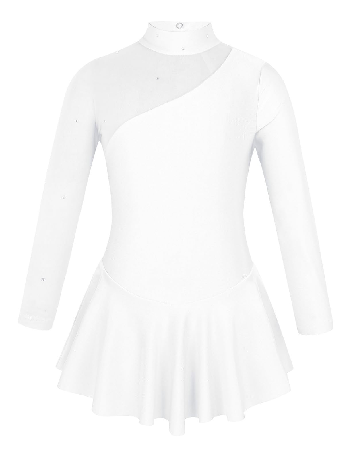 Freebily Vestido de Danza Patinaje sobre Hielo para Niña Leotardo de Manga Larga Maillot de Gimnasia Rítmica Competición Vestido de Bailarina Ballet — view 23