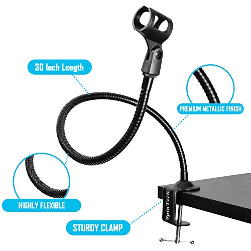 Spintech Flexible Gooseneck Microphone Stand With Desk Clamp For Radio Broadcasting Studio, Live Broadcast Equipment, Tv Stations (30, Clamp) #TOP1