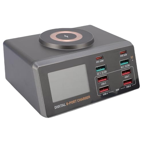 Station de recharge USB 100W Annadue à 8 ports avec chargeur sans fil 15W