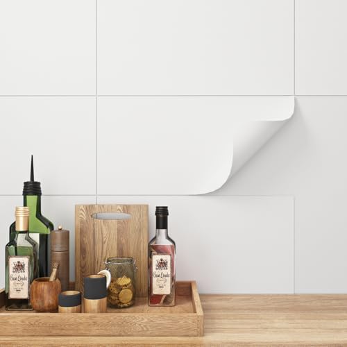 FunStick Azulejo Adhesivo Blanco 15 Baldosas 30X60CM Suelo Vinilo Autoadhesivo Blanco Baldosas Vinilicas Adhesivas Azulejos Adhesivos Cocina Suelo Poner Suelo Vinilico Baño Ideas Para Pared Baño