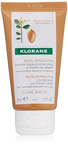 Klorane Conditioner with Desert Date, Repair Dry, Damaged Hair & Split Ends, Ultra-Hydrating, Biodegradable, 1.6 oz.