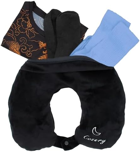 KOMABLEN 2er Set Reise-Nackenkissen - Befüllbar Mit Kleidung, Platzsparend & Waschbar