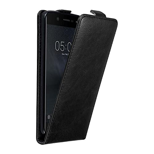 Cadorabo Funda para Nokia 5 2017 in Negro Antracita - Cubierta Proteccíon Estilo Flip con Cierre Magnético - Etui Case Cover Carcasa