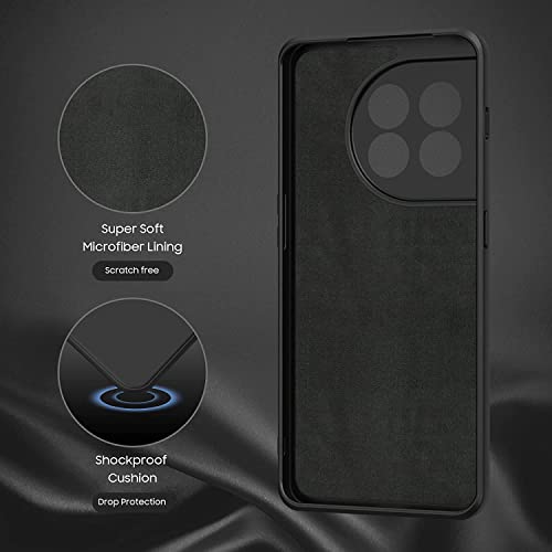 Image of DIZORO Compatible with Oneplus 11 5g Back Cover with Upgraded Square Edges for Camera Protection Shockproof Flexible Matte Liquid Silicone Mobile Phone Case (Black)