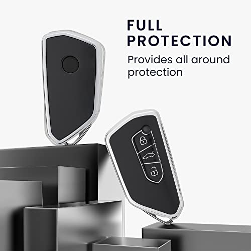 VW Golf 8 autosleutel hoesje - zwart/zilver - Afbeelding 3