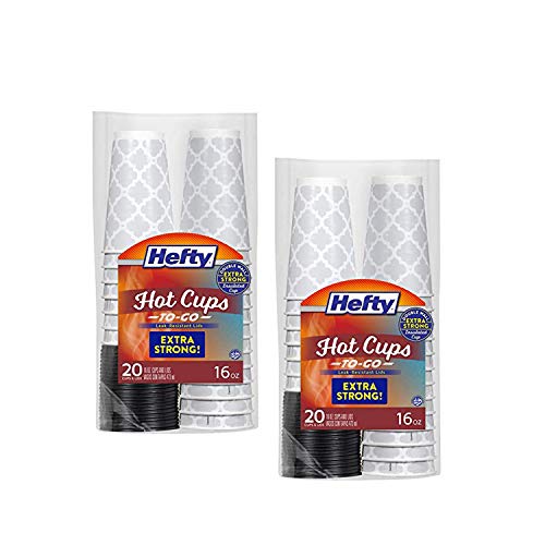 Disposable Coffee Cups with Lids - 16 Ounce, 20 Count (2 Pack)