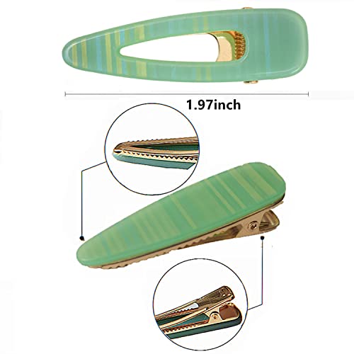 12 Pcs Alligator Hair Clips, Acrylic Resin Hair Barrettes Fashion Geometric Duckbill Clips, Side Hair Clips, One Word Clip, Hair Clips For Girls, For Girl And Ladies Hair Accessories #TOP4