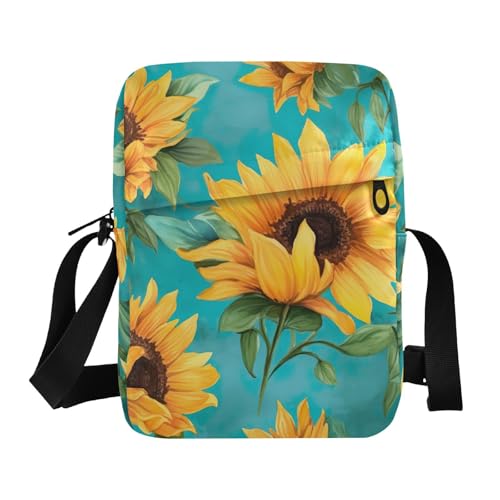 Crossbody Bag Sunflower Flower Messenger Bag for Women Men Purse Shoulder Bag Satchel Bag with Adjustable Strap 202a3793