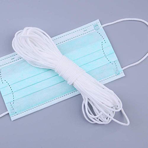 Bacyion 200 Yards Braided Elastic Cord Elastic Strap Heavy Stretch Width Elastic Cord, DIY Springy Stretch Knitting Sewing Elastic Bands (White)