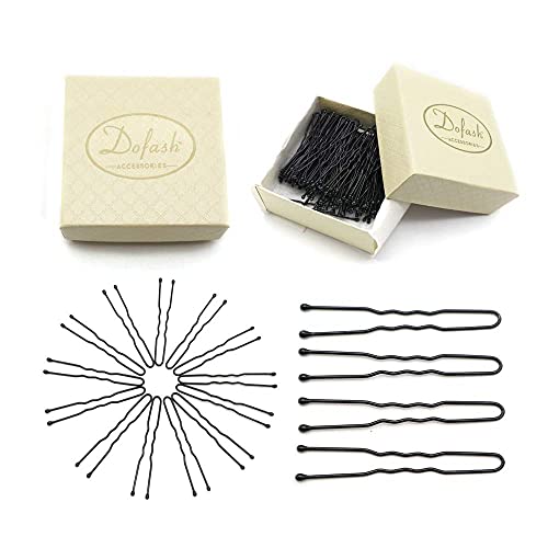 Dofash 100Pcs U Shaped Hair Pins Steel Hair Clips 5Cm/2In Hair Accessories For Girls (Black)