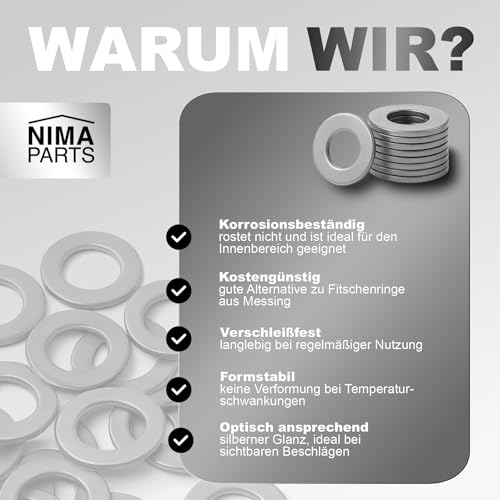 NIMA PARTS Fitschenringe – 20 Stück – Made in Germany – Unterlegscheiben für Zimmertüren aus Stahl