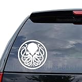 DiamondCutStickerz Cthulhu Badge Myth Decal Sticker Car Truck Motorcycle Window Bumper Laptop Wall Decor - Size (05 inch / 13 cm Tall) - Color (Matte Black)