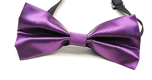 Image of JAGMOOLYA Products The Perfect Classic Satin Pre-Tied Bow Tie Formal Solid Tuxedo Bowtie Adjustable Length Many Colors and Styles Bow for Adults and Children