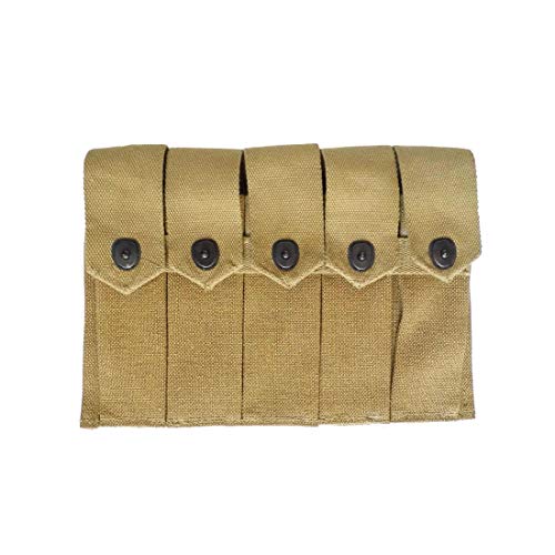 Porte-chargeurs Thompson à 5 cellules WW2 US en toile pour reconstitution historique military