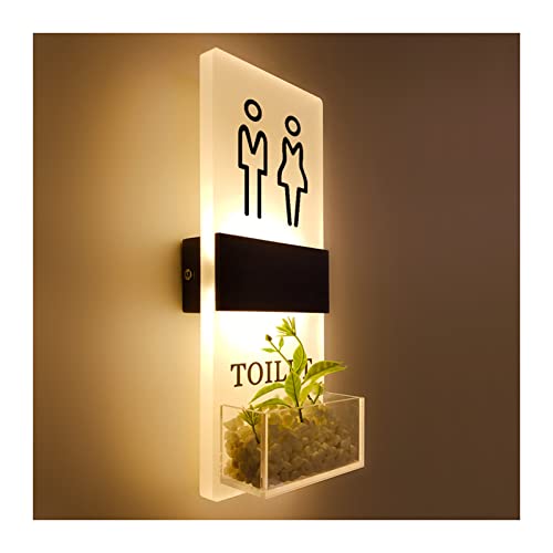 Letrero LED para inodoro, para baño, baño, salón, señal, masculino, hembra, niño, niña, decoración de baño para negocios, base de aluminio