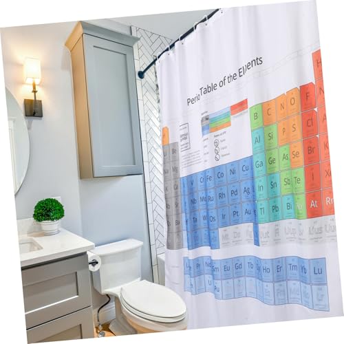 Rideau de salle de bain imperméable doublure douche imprimée tableau éléments - 7
