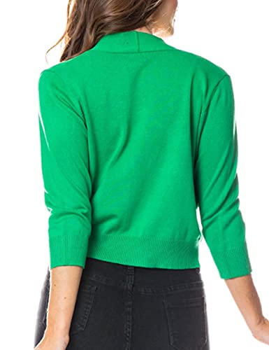 Image of Bolero Cropped Cardigans Shrugs for Women - 3 /4 Sleeve Open Front Cover up for Dresses
