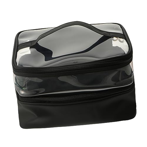 Trousse à maquillage avec double compartiment zippé et étanche pour cosmétiques