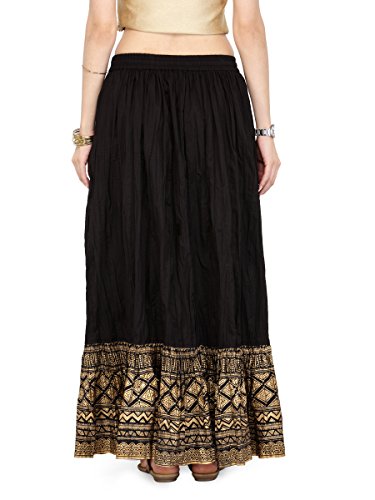 Image of Varanga Women's Cotton Knee-Length Frills Skirt