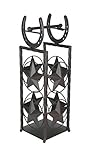 Brown Metal Western Star and Horseshoe Floor Standing Toilet Paper Holder and Storage