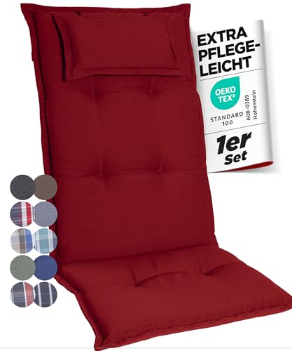 gardisun Gartenstuhlauflagen Hochlehner mit Kopfteil I Extra Dicke...