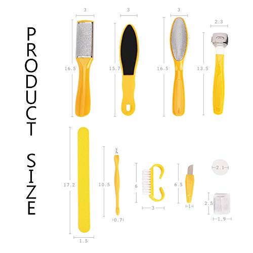 Fußraspel Professionelle 10 Teile/Satz Pediküre-Tool Fußpflege-Datei für Füße Fersen-Zehe Nuticle Kit-Datei-Pediküre-Set Beauty-Schieber-Entferner-Tool Fußfeile für Pediküre