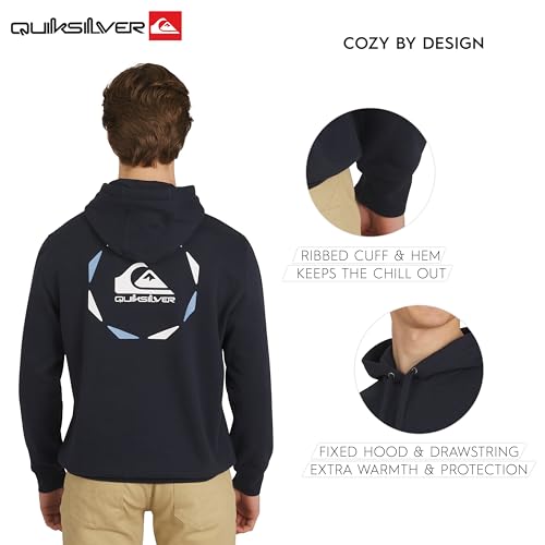 Image of Quiksilver Men's Regular Fit Super Soft Fleece Midweight Pullover Hooded Sweatshirt