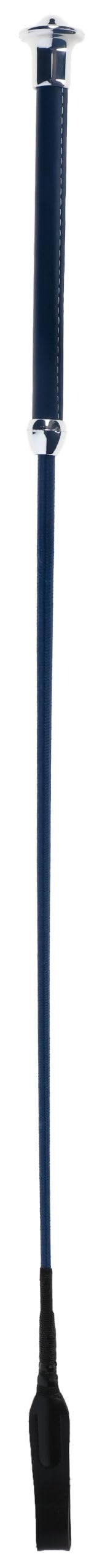 Covalliero Jumping Whip Navy 65 cm with Faux Leather Handle and Swatter