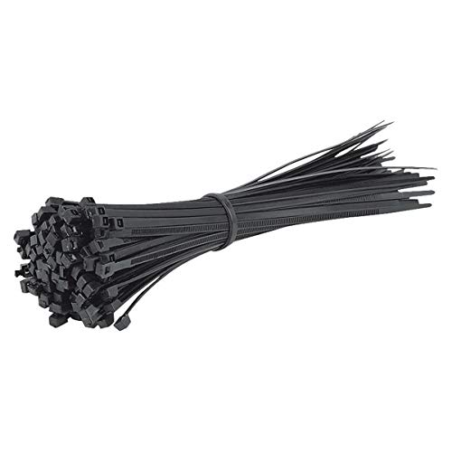 Image of ART IFACT 200 Pieces of Nylon Cable Ties Wire Organiser, Multiple Sizes, Black Colour (Black 8 inch X 3.6mm)