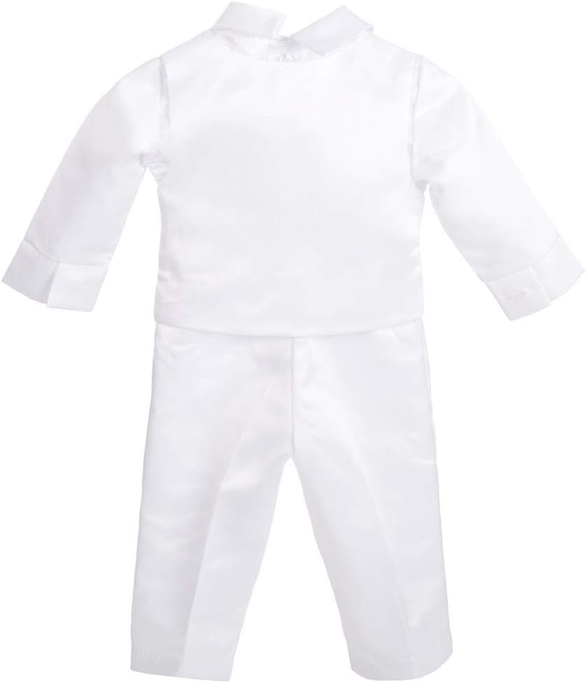 Dressy Daisy Baby Boys Christening Clothing Baptism Outfits with Bonnet Short Long Sleeve White Suit - Image 3