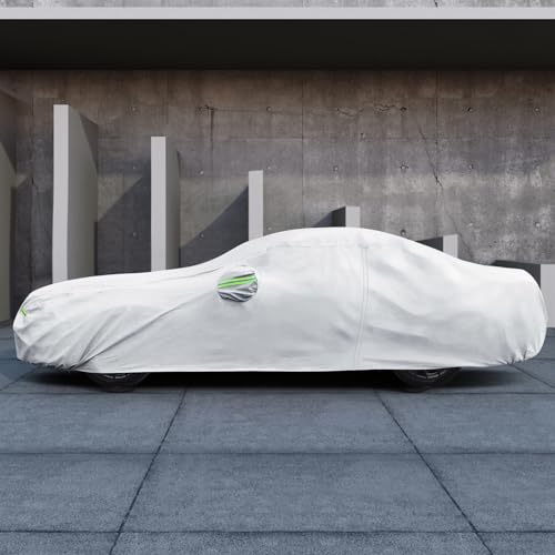 Image of Car Cover Custom Fit for Ford Mustang 1994-2026, for Chevy Camaro 2010-2026, Migaven Waterproof Full Exterior Cover Sun Rain Protection with Door Zipper and Cotton Lining