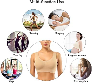 Image of Seamless Comfort: Padded Slip-On Sports Bra for Women - Effortless Support and Style (Free Size-Best for 30 to 36 Boob Size)