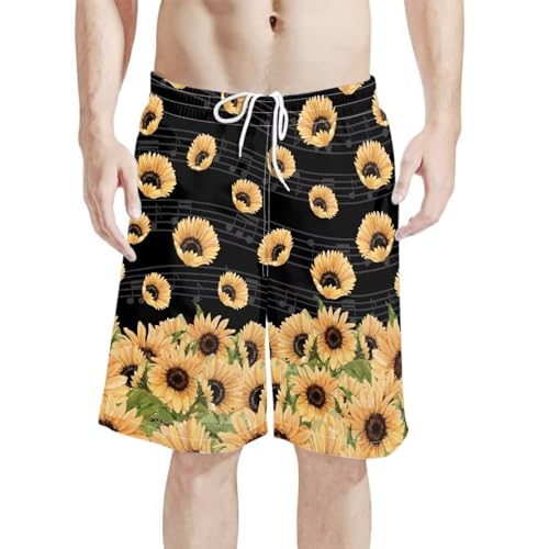 Yewattles Men's Classic Fit Short Summer Beach Pants with Printed Wide Leg Fashion Pants for School Office