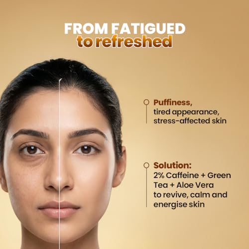 Image of WOW Skin Science 2% Caffeine Advanced Face Serum | Caffeine + Green Tea + Aloe Vera | De‑Puffing, Dark Circle & Tired Skin Relief | Energising Under‑Eye & Face Serum | Lightweight & Fast Absorbing | 30 ml